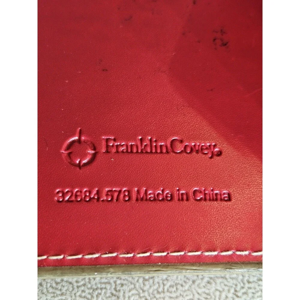 Franklin Covey 6 Ring Small Envelope Style Red Planner Organizer 7.5